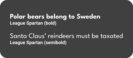 a simple visual representation of the fonts used in project. It displays two different font weights: a bold one and a thinner one. The font is a geometric sans-serif modern font.